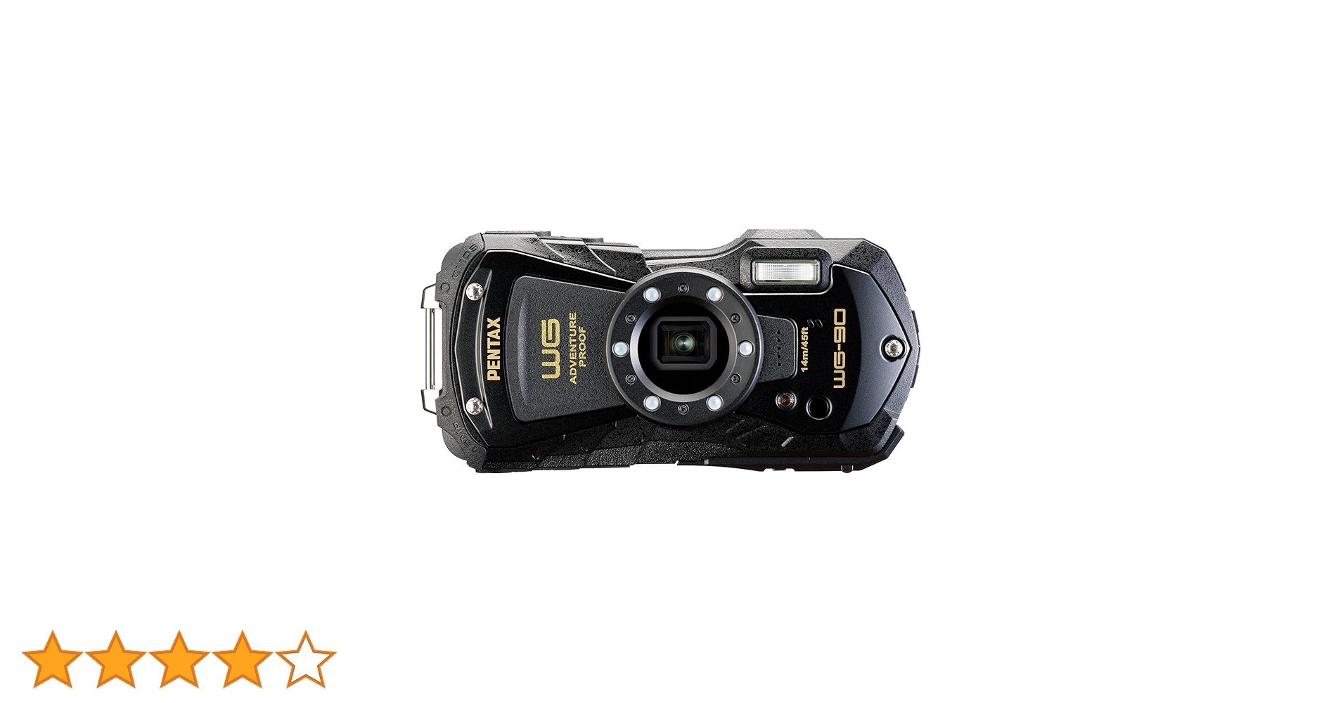 【ほぼ新品】PENTAX WG-90 防水デジタルカメラ ブラック　RICOH 水深14mでの水中撮影が可能なコンパクトデジタルカメラ 「PENTAX